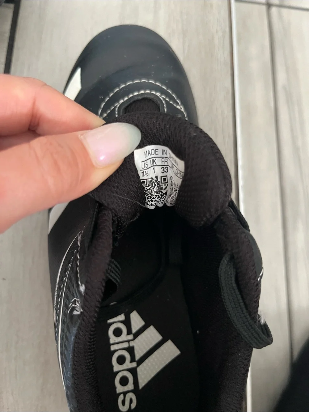 adidas Kids Black and White Cleats